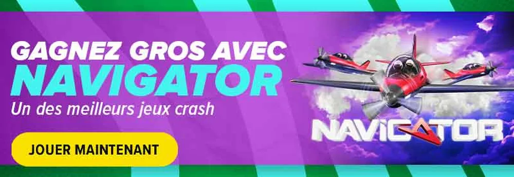 Bannière Premier Bet du jeu crash Navigator avec un avion