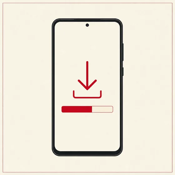 Illustration : téléchargement du fichier APK depuis le navigateur mobile
